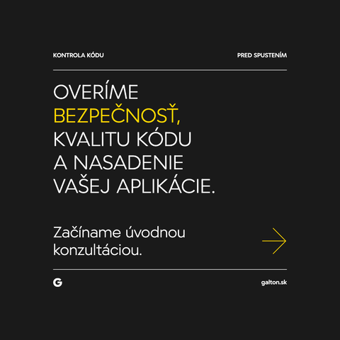 OVERÍME BEZPEČNOSŤ, KVALITU KÓDU A NASADENIE VAŠEJ APLIKÁCIE.